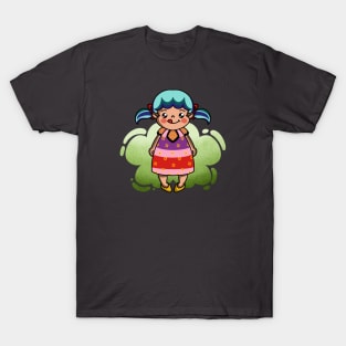 Little Girl in Flowered Dress T-Shirt